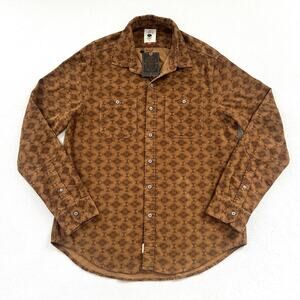 NWT Copper Oak Bronze Brown Aztec Southwest Long Sleeve Corduroy Button Shirt M